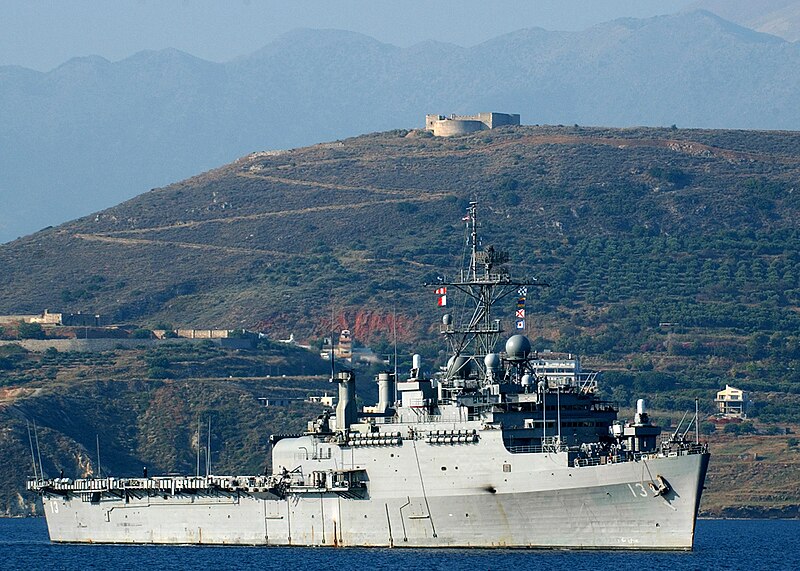 File:US Navy 060629-N-0780F-001 USS Nashville (LPD 13) arrives in Souda Harbor for a routine port visit. Nashville's is the tenth ship in the Austin-class of Amphibious Transport Docks.jpg