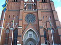 Façade of Uppsala Cathedral in Uppsala.