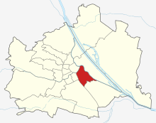 Location of Landstrasse (Wien) in Vienna (clickable map)