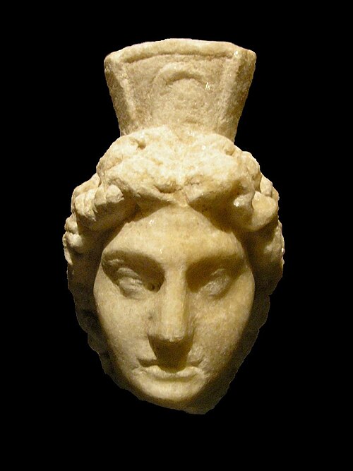 Head of a genius found at the Roman military camp Vindobona, 2nd century AD)