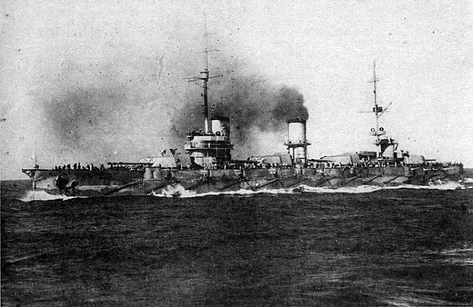 Oorlogsschip Aleksjev van de Witte vloot gedurende de burgeroorlog