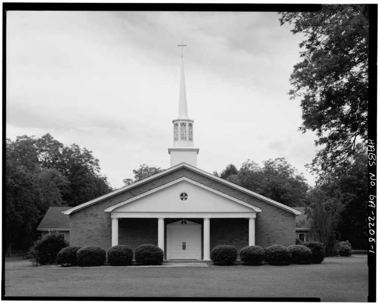 File:WEST FRONT - Maranatha Baptist Church, Georgia Highway 49 near Hospital Street, Plains, Sumter County, GA HABS GA,131-PLAIN,9-1.tif