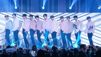 Wanna One received their first M Countdown trophy for their debut single "Energetic". The song subsequently achieved a triple crown. Wanna One performing at INK Concert 2017 06.png
