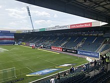 Westtribüne des Ostseestadions 2019.