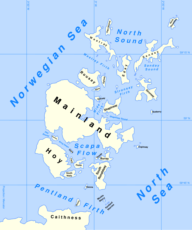 Localización de las islas Pentland