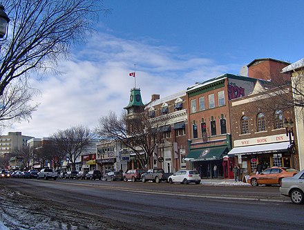 Trendy Whyte Avenue on a winter day.