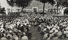 Willkie formally accepts his nomination at a ceremony in Elwood, Indiana August 17, 1940 Willkie Notification Ceremony 1940 (cropped1).jpg