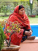 Woman outside New Vishwanath Temple - Banaras Hindu University - Varanasi - Uttar Pradesh - India - 01 (12519681604).jpg