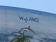 Wyland's signature on a mural at the Long Beach Arena