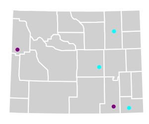 Map of Wyoming cities that had sexual orientation and/or gender identity anti-employment discrimination ordinances prior to Bostock
.mw-parser-output .legend{page-break-inside:avoid;break-inside:avoid-column}.mw-parser-output .legend-color{display:inline-block;min-width:1.25em;height:1.25em;line-height:1.25;margin:1px 0;text-align:center;border:1px solid black;background-color:transparent;color:black}.mw-parser-output .legend-text{}
Sexual orientation and gender identity with anti-employment discrimination ordinance
Sexual orientation in public employment Wyoming counties and cities with sexual orientation and gender identity protection.svg