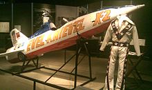 Knievel's Skycycle X-2 and canvas jumpsuit on display at the Harley-Davidson Museum in September 2010