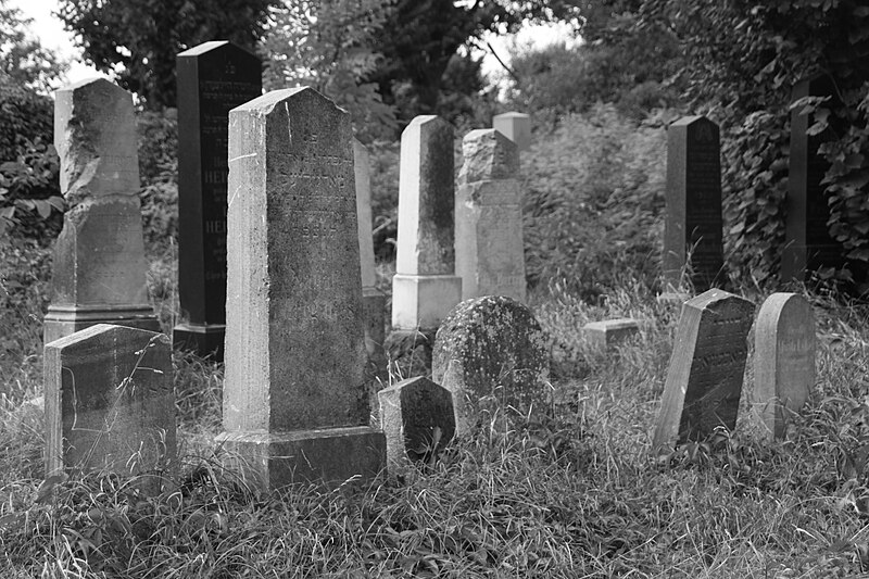File:Zentralfriedhof Vienna, jewish part, Gruppe von Grabsteinen.jpg