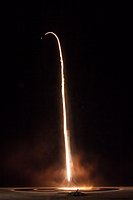Long exposure of the first stage reentry and landing