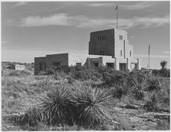"Distant view of 'Elevator House,' Carlsbad Caverns National Park," New Mexico., 1933 - 1942 - NARA - 520031.tif