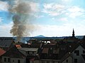 Pohled na Českou Lípu krátce po vypuknutí požáru Kounicova domu