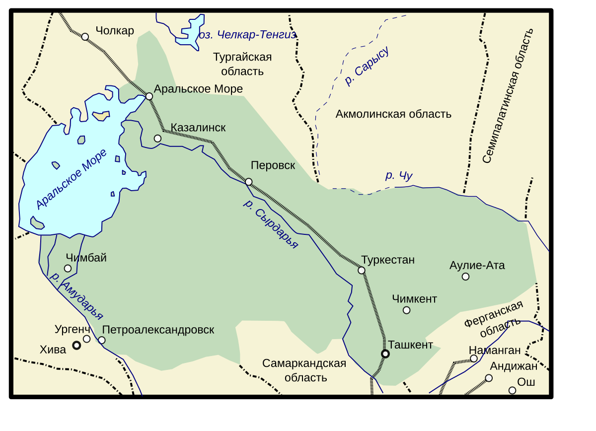 Карта туркестанская область казахстан