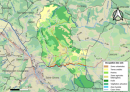 Kolorowa mapa przedstawiająca użytkowanie gruntów.