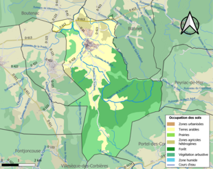 Kolorowa mapa przedstawiająca użytkowanie gruntów.