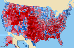 Popular vote by county. Red represents counties that went for McCain, Blue represents counties that went for Obama. Connecticut, Hawaii, Massachusetts, New Hampshire, Rhode Island, and Vermont had all counties go to Obama. Oklahoma had all counties go to McCain.