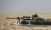 Thumbnail for File:201012-F-RF516-1328 - U.S. Army Soldier fires a Barrett .50-caliber rifle at the Udairi Range Complex, Kuwait, Oct. 12, 2020 (cropped No.2.jpg