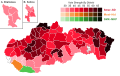 Results of the 2012 Slovak legislative election, showing vote strength by district.