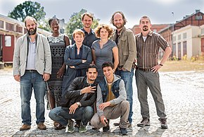 Kodua (second from left) with the cast of Tatort, 2016 2016 Tatort - Am Ende geht man nackt - by 2eight - 8SC3725.jpg