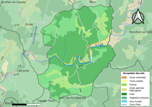 Mappa a colori che mostra l'uso del suolo.