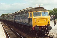 Class 47/9 47901 on a railtour at Westbury station in 1987