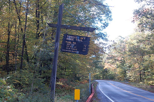 View of Route 9N from the North End Trailhead