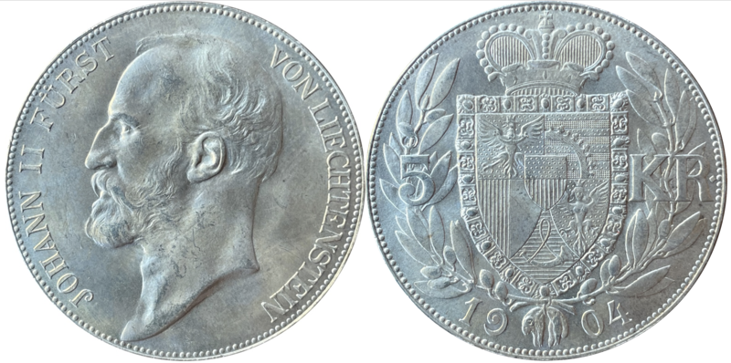 File:5 kronen Johann II of Liechtenstein 1904.png