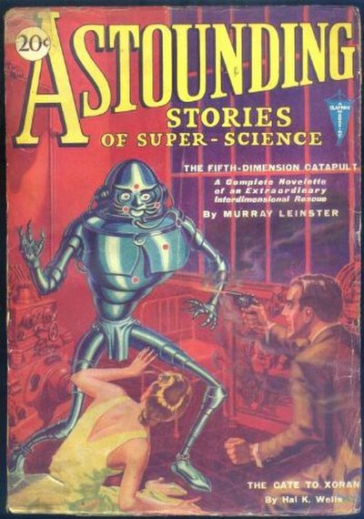 Leinster's "The Fifth-Dimensional Catapult" was the cover story in the January 1931 Astounding Stories.