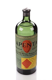 Pre-1940 bottle. Credit: Wellcome Collection A green glass bottle with a metal foil cap containing Apenta Wellcome L0058837.jpg