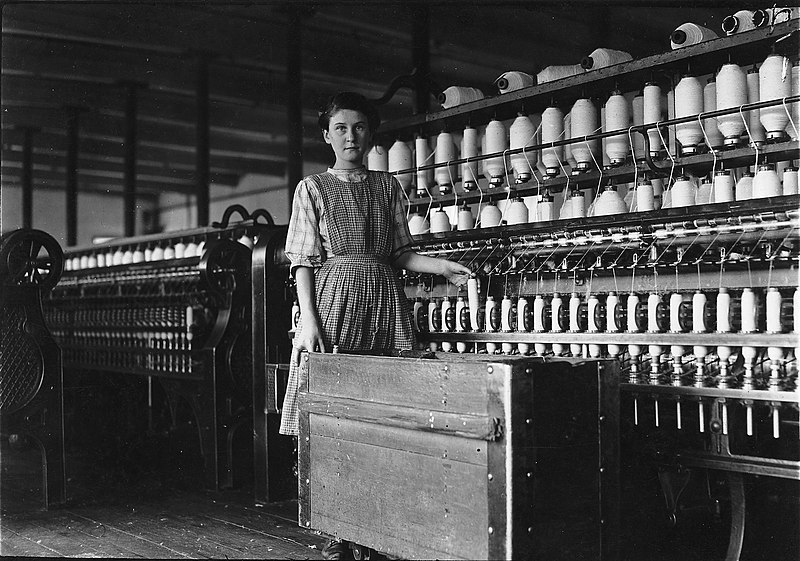 File:Adrienne Pagnette, and adolescent French illiterate, speaks almost no English. Is probably 14 or 15. Doffs on the top... - NARA - 523447.jpg