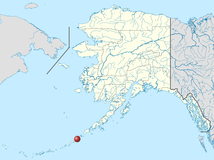 Locatie van Akutan in Alaska