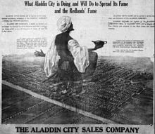 An advertisement showing the layout plans for Aladdin City, Florida, from the Homestead Leader Aladdin City Ad.jpg