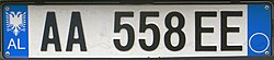 Vehicle Registration Plates Of Albania