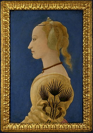 Alesso Baldovinetti, Portrait of a Lady in Yellow, c. 1465, Tempera on Panel, 62.9cm x 40.6cm. The National Gallery, London Alesso Baldovinetti 002.jpg