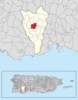 Location of Algarrobo within Yauco in Puerto Rico