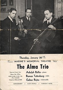 Playbill, San Francisco, 1947 Alma Trio.jpg