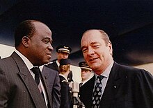Il Primo ministro congolese André Milongo e il Presidente francese Jacques Chirac