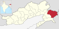 मानचित्र जिसमें अंजॉ ज़िला Anjaw district हाइलाइटेड है