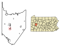 Locatie van Ford City in Armstrong County, Pennsylvania.