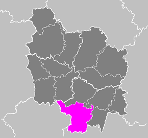 Arrondissement Charolles na mapě regionu Burgundsko