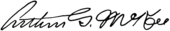 Signature de Arthur Glenn McKee