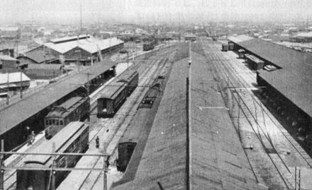 Overview of the original Asakusa Station terminus (present-day Tokyo Skytree Station) in 1927