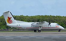 de Havilland Canada DHC-8 operated for Ok Tedi Mining Limited at Cairns Airport (February 2017) Asia Pacific Airlines de Havilland Canada DHC-8-103 (P2-NAT) at Cairns Airport.jpg