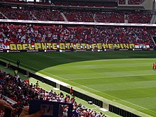The home end ahead of the domestic women's league record attendance set at the Metropolitano Stadium on 17 March 2019 Atletico de Madrid femenino - Barcelona 17 de marzo de 2019.jpg
