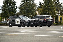 Two BART Police cars in the parking lot of the North Berkeley BART station. BART Police Cars.jpg