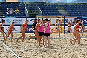 Deutsch: Beachhandball Europameisterschaften 2019 (Beach handball Euro); Tag 5: 6. Juli 2019 – Frauen, Halbfinale, Kroatien-Dänemark 1:2 (12:19, 17:10, 4:7) English: Beach handball Euro; Day 5: 6 July 2019 – Semifinal Men – Croatia-Denmark 1:2 (12:19, 17:10, 4:7)