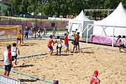 Deutsch: Beachhandball bei den Olympischen Jugendspielen 2018; Tag 3, 9. Oktober 2018; Jungs, Vorrunde, Gruppe A - Ungarn-Thailand 2:1 English: Beach handball at the 2018 Summer Youth Olympics at 9 October 2018 – Girls Preliminary Round Group A‎ – Hungary-Thailand 2:1